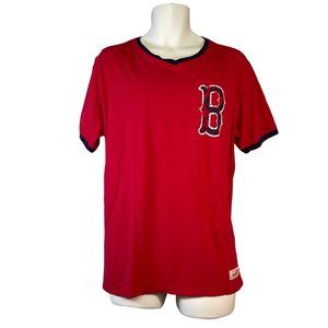 Mitchell & Ness Size XL Boston Red Sox Ringer Tshirt Red & Blue